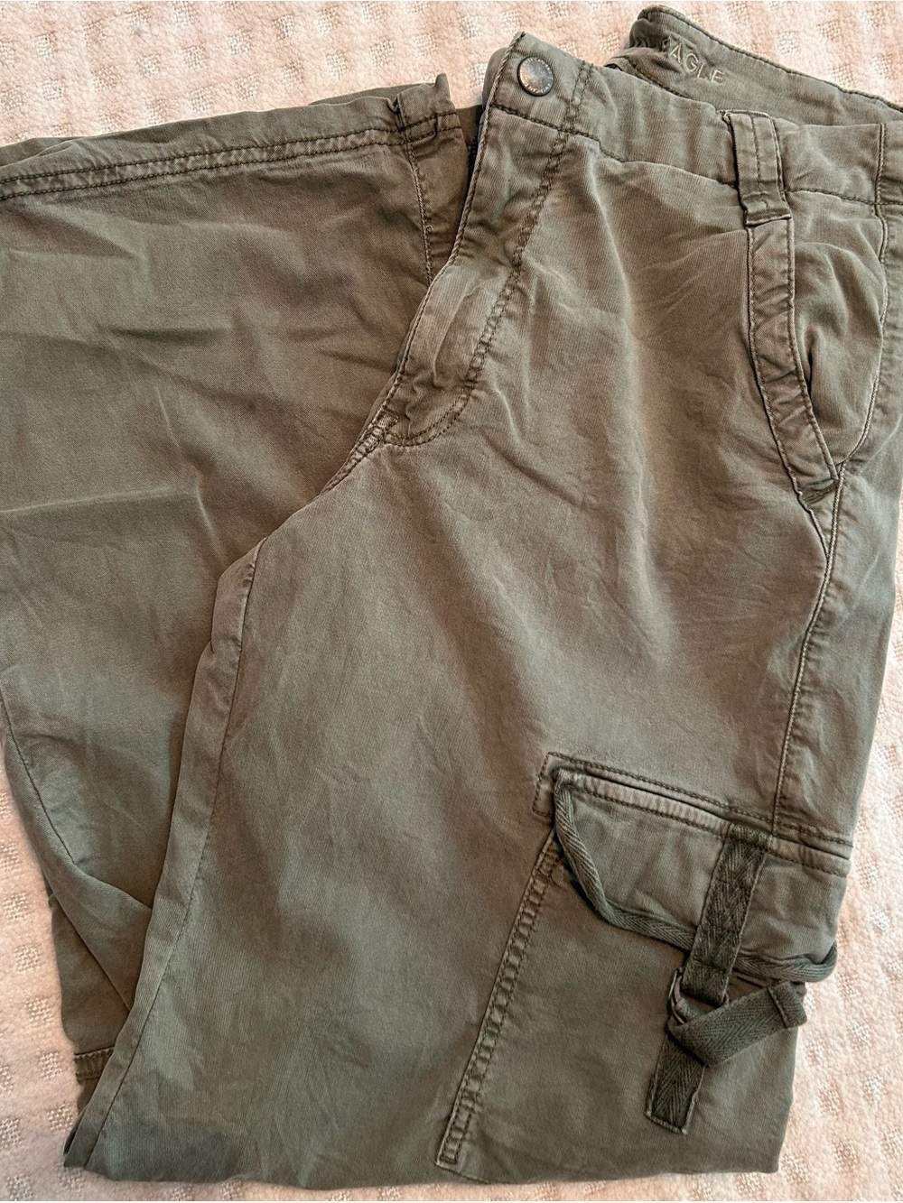 American Eagle Outfitters Stretch Cargo Pants in Olive
